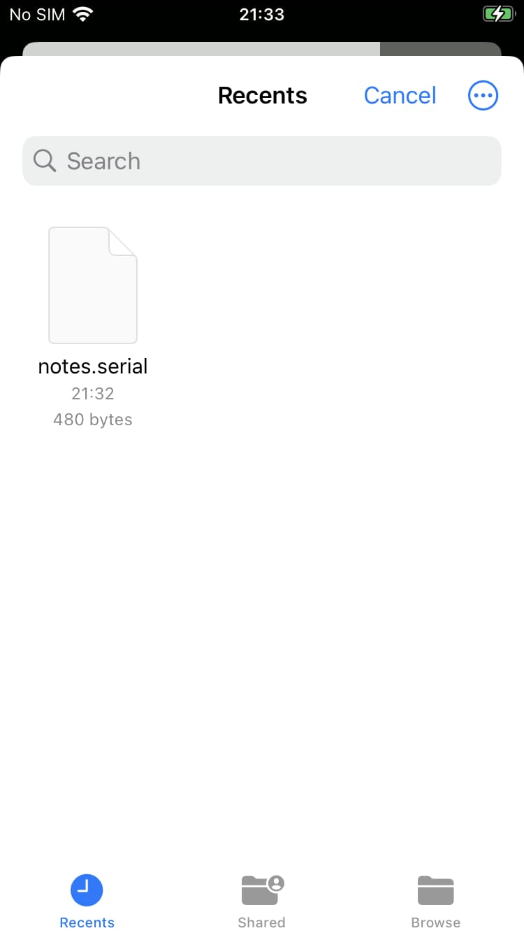 Serial Notes load note