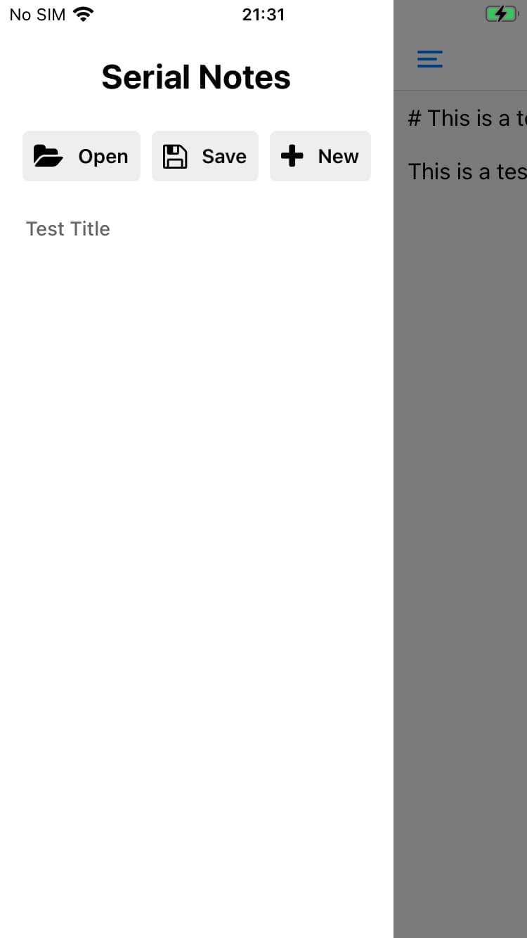 Serial Notes side menu
